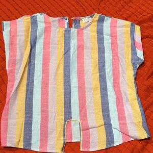 SHEIN Multicolor Striped Kids Blouse